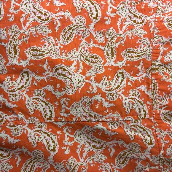 EDDIE BAUER Sz 4 ALine Skirt Stretch Peach Paisley - Picture 2 of 4
